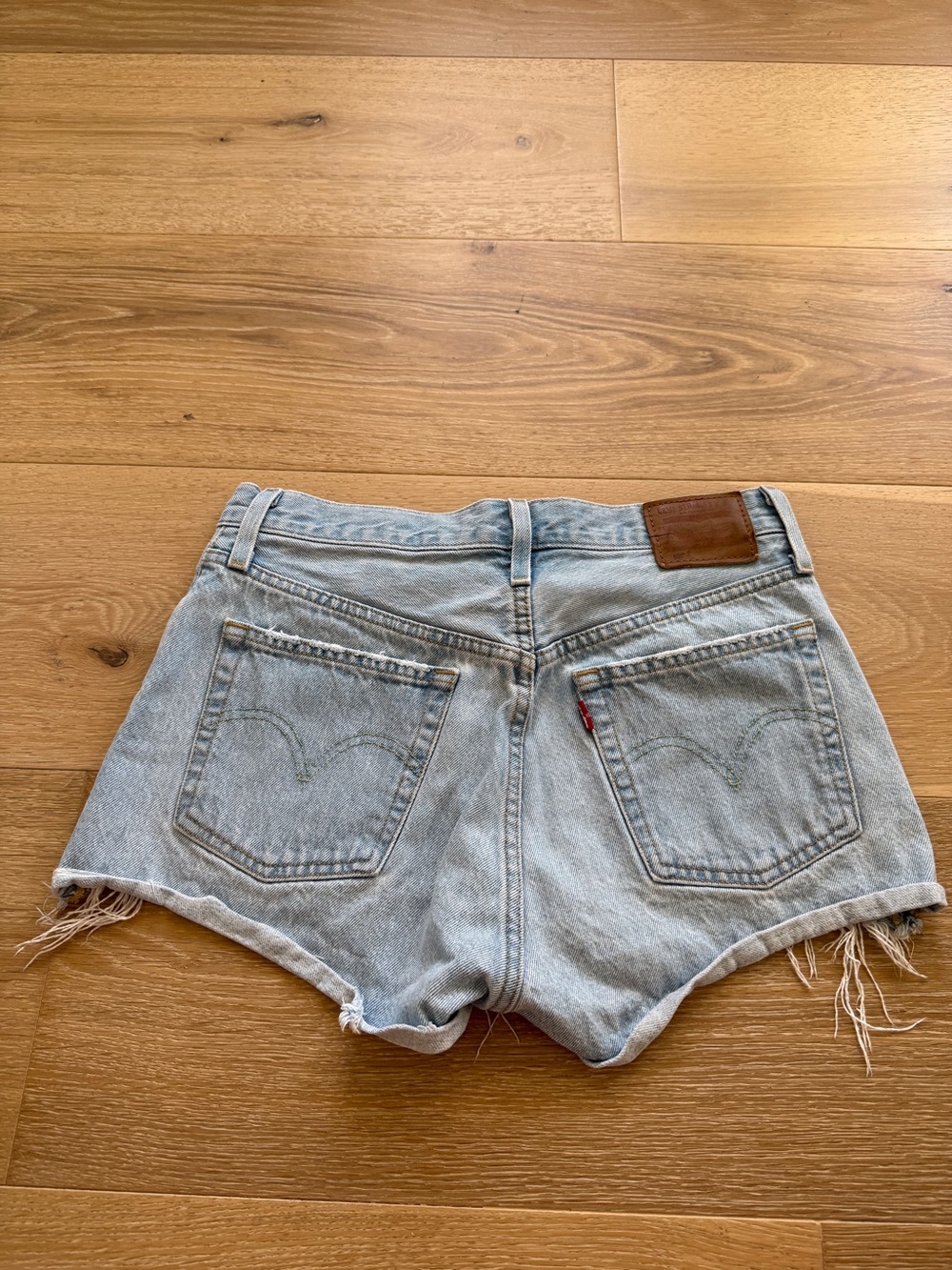 Levi's Light Blue Denim High-Waist Cutoff Shorts 27